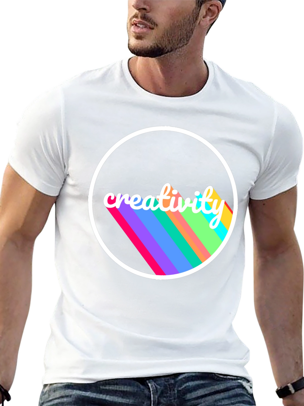 Creative Vision Tee - Black Cotton Graphic T-Shirt