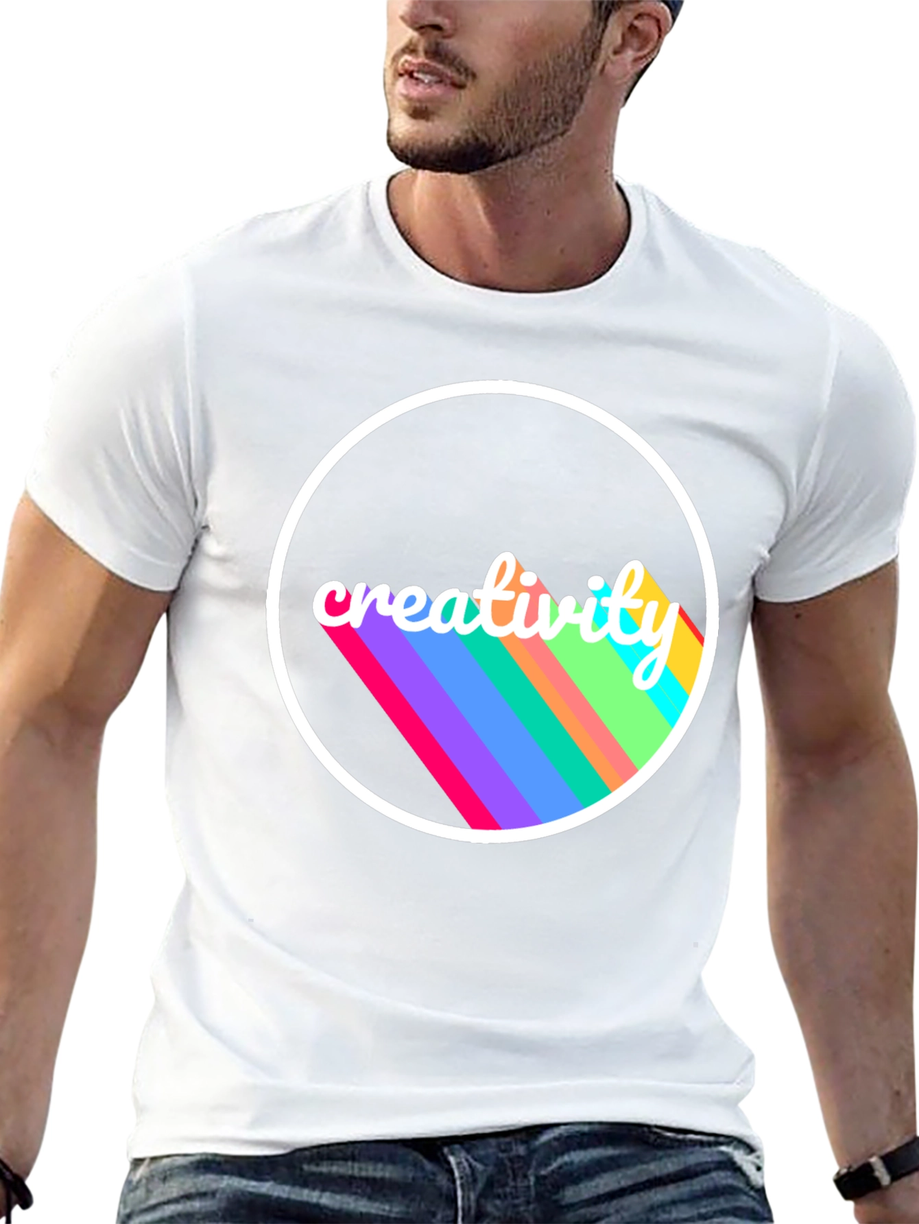 Creative Vision Tee - Black Cotton Graphic T-Shirt