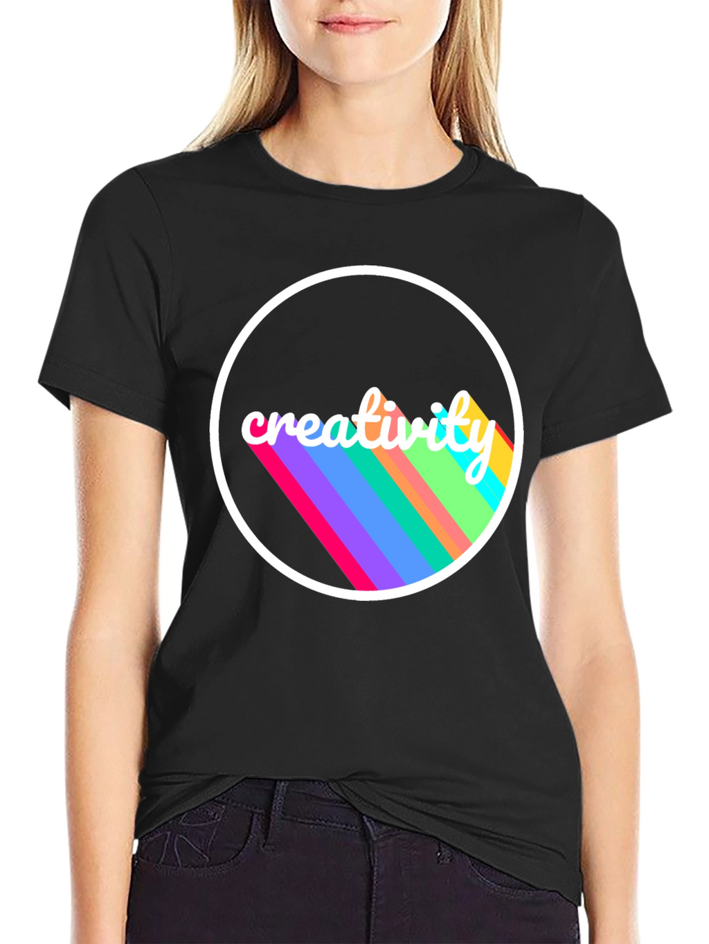 Creative Vision Tee - Black Cotton Graphic T-Shirt
