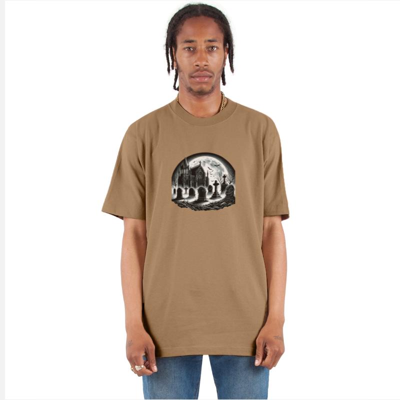 Moonlit Gothic Graveyard: Eerie Night Scene