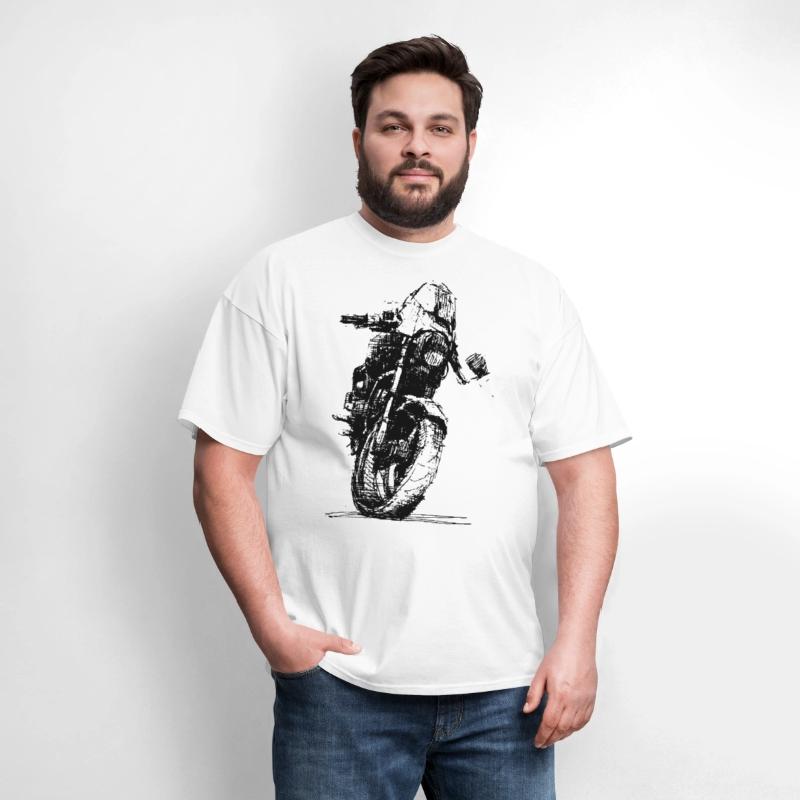 Motorcycle Sketch Indie Sport Biker Tee Retro Mach