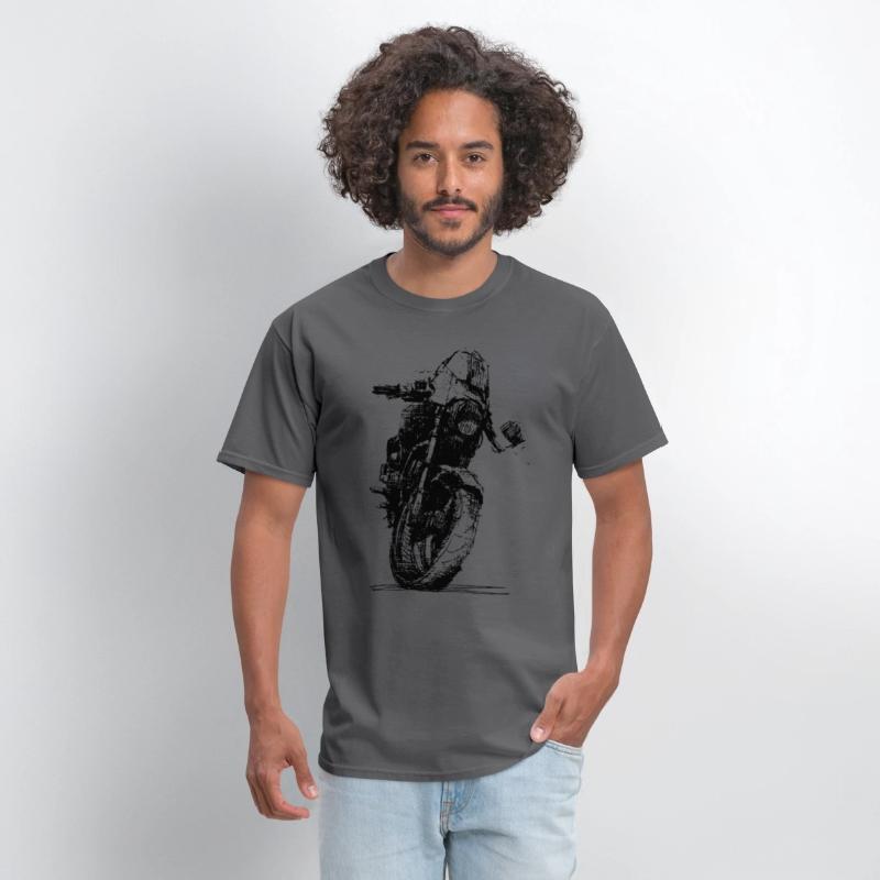 Motorcycle Sketch Indie Sport Biker Tee Retro Mach