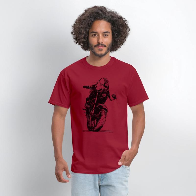 Motorcycle Sketch Indie Sport Biker Tee Retro Mach