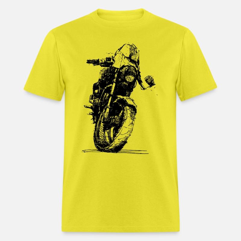 Motorcycle Sketch Indie Sport Biker Tee Retro Mach