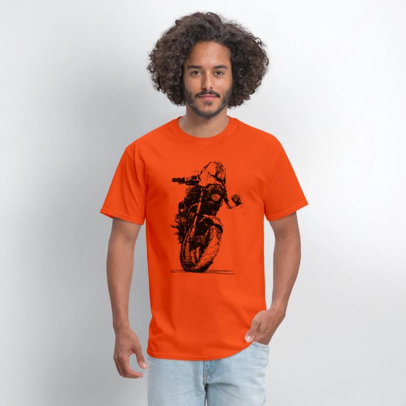 Motorcycle Sketch Indie Sport Biker Tee Retro Mach