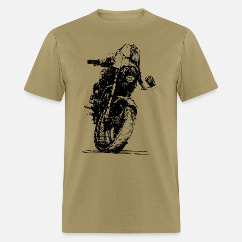 Motorcycle Sketch Indie Sport Biker Tee Retro Mach