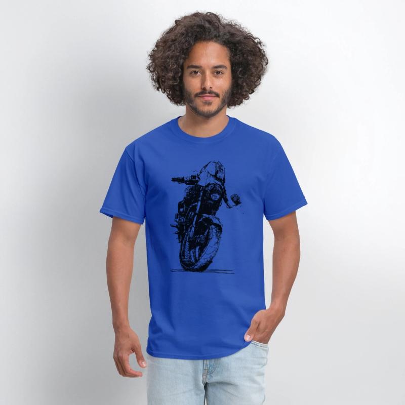 Motorcycle Sketch Indie Sport Biker Tee Retro Mach
