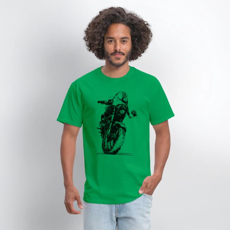 Motorcycle Sketch Indie Sport Biker Tee Retro Mach