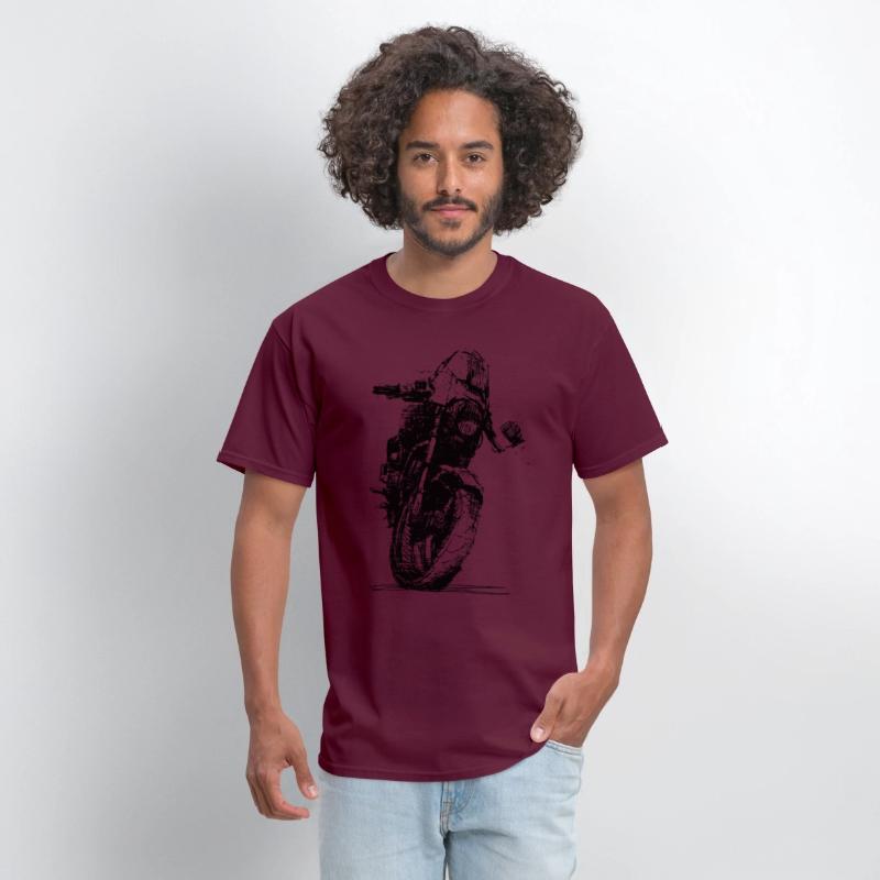 Motorcycle Sketch Indie Sport Biker Tee Retro Mach
