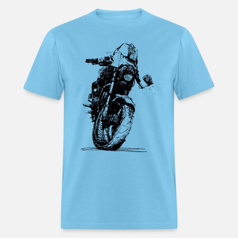 Motorcycle Sketch Indie Sport Biker Tee Retro Mach