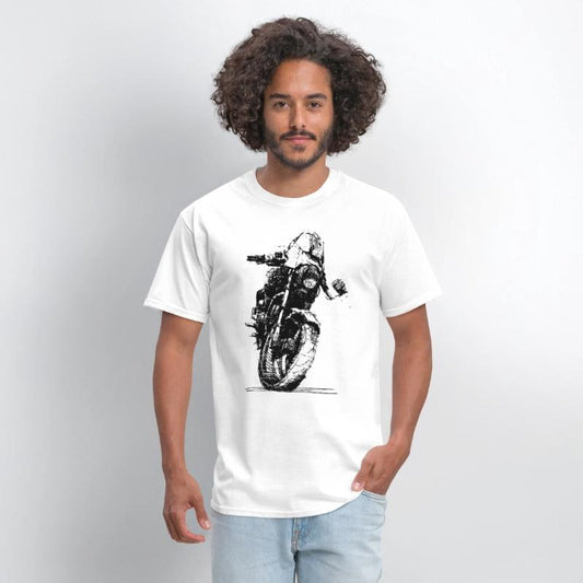 Motorcycle Sketch Indie Sport Biker Tee Retro Mach