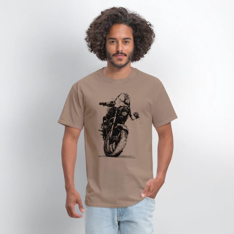 Motorcycle Sketch Indie Sport Biker Tee Retro Mach