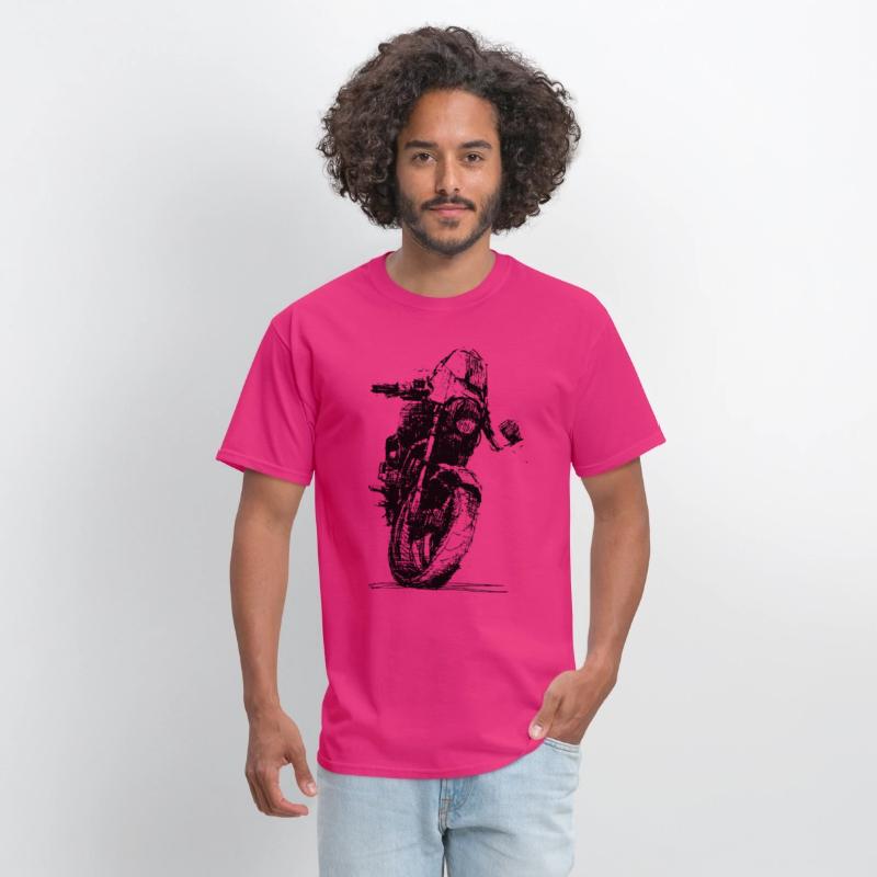 Motorcycle Sketch Indie Sport Biker Tee Retro Mach