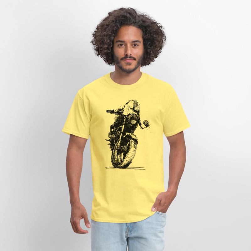 Motorcycle Sketch Indie Sport Biker Tee Retro Mach