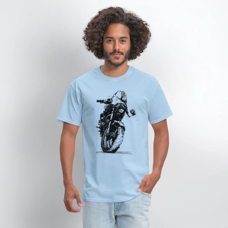 Motorcycle Sketch Indie Sport Biker Tee Retro Mach