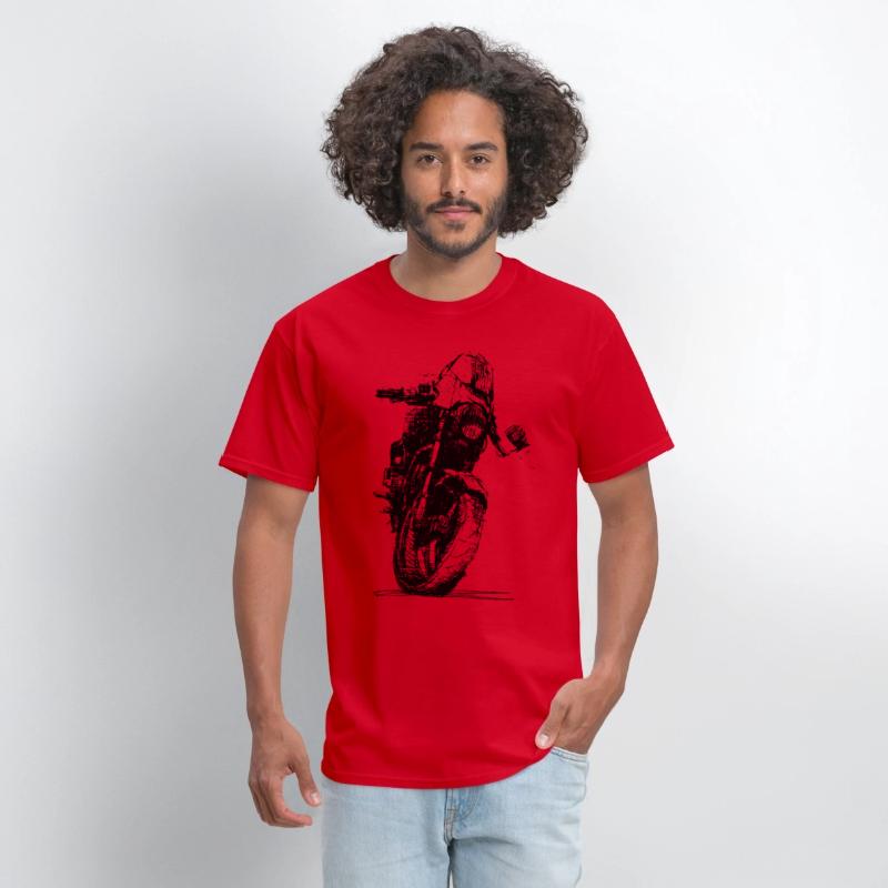 Motorcycle Sketch Indie Sport Biker Tee Retro Mach