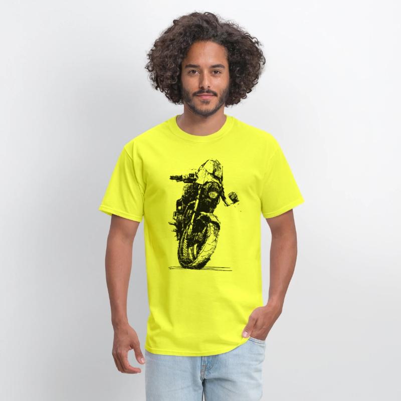 Motorcycle Sketch Indie Sport Biker Tee Retro Mach