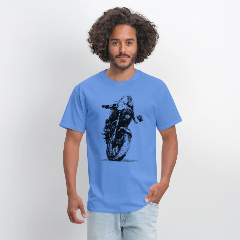 Motorcycle Sketch Indie Sport Biker Tee Retro Mach