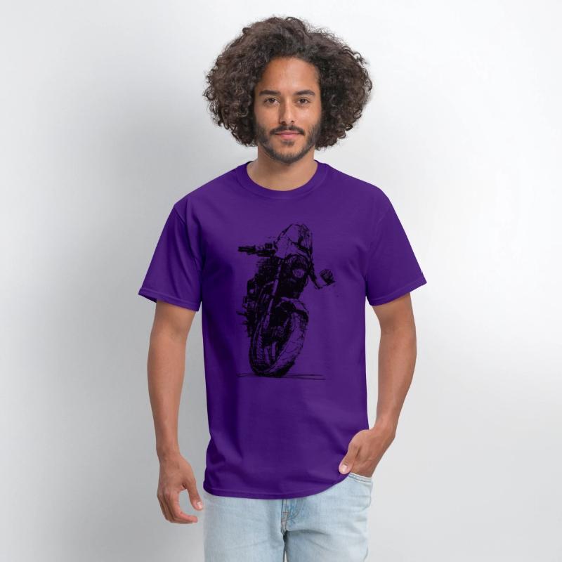 Motorcycle Sketch Indie Sport Biker Tee Retro Mach