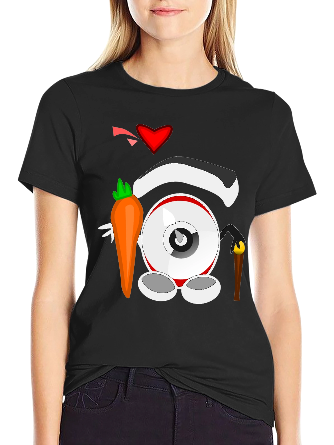 Cartoon Eyeball T-Shirt - Black