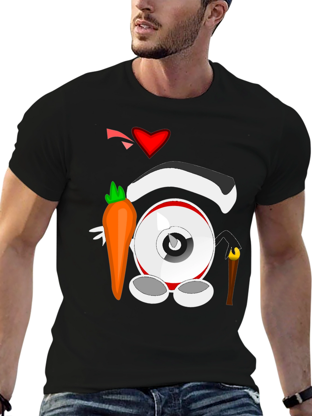 Cartoon Eyeball T-Shirt - Black