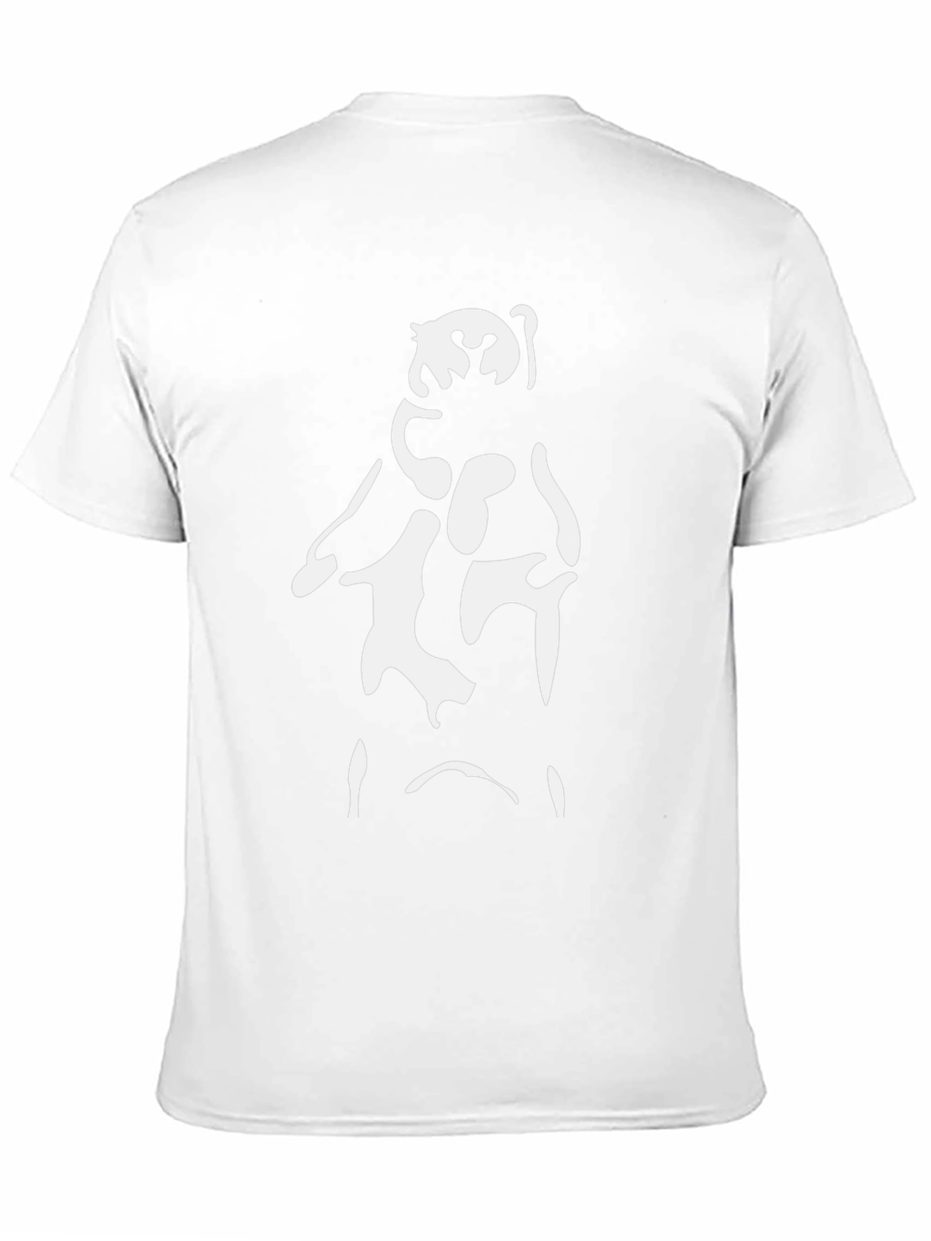Abstract Bear Graphic Tee - Black Cotton Blend Shirt
