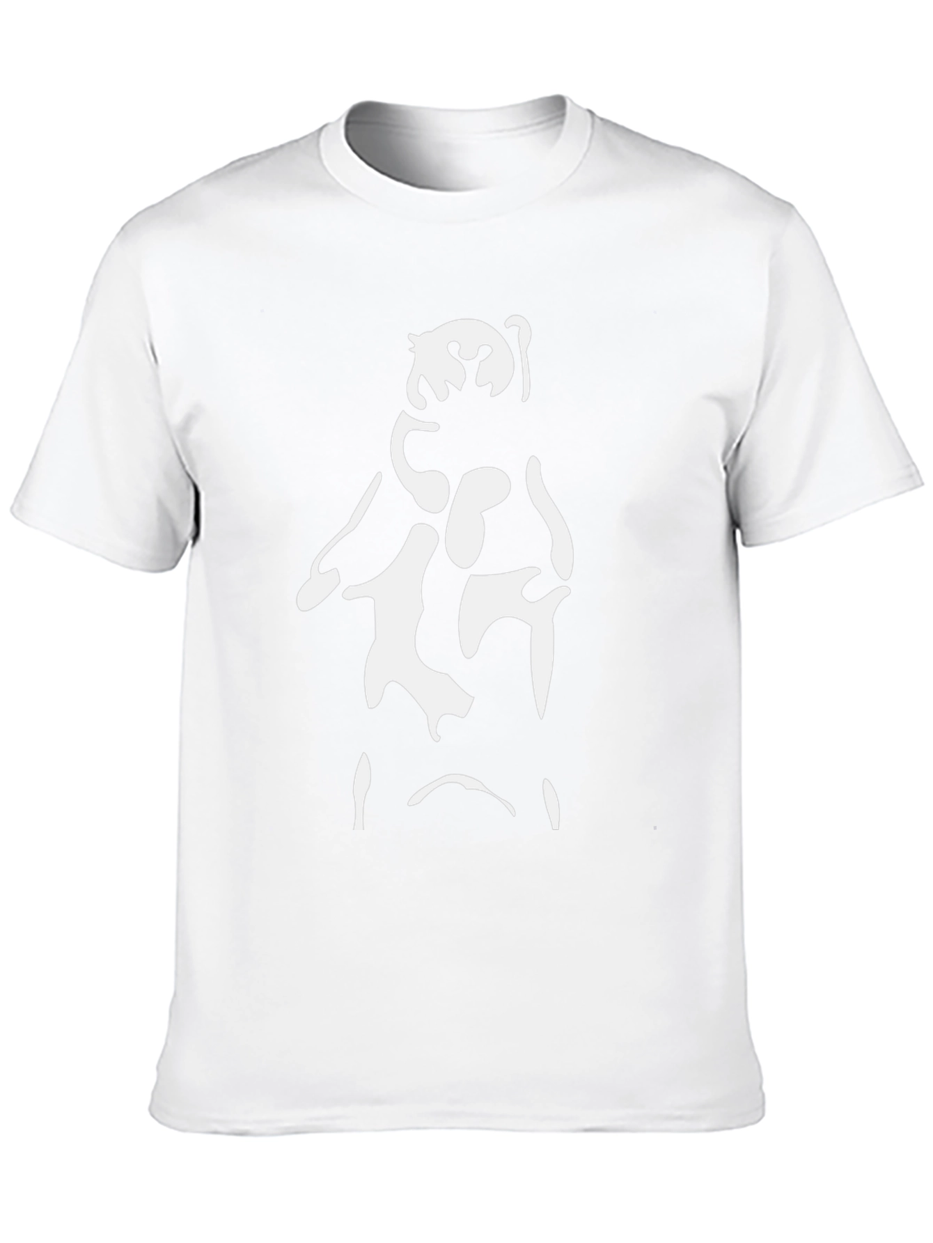 Abstract Bear Graphic Tee - Black Cotton Blend Shirt