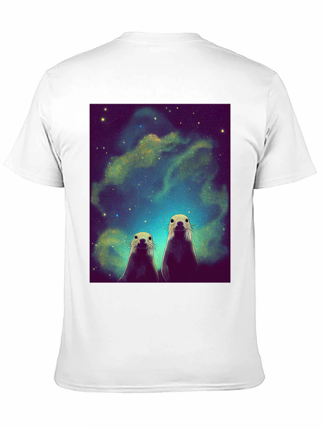 Space Otters Black T-Shirt