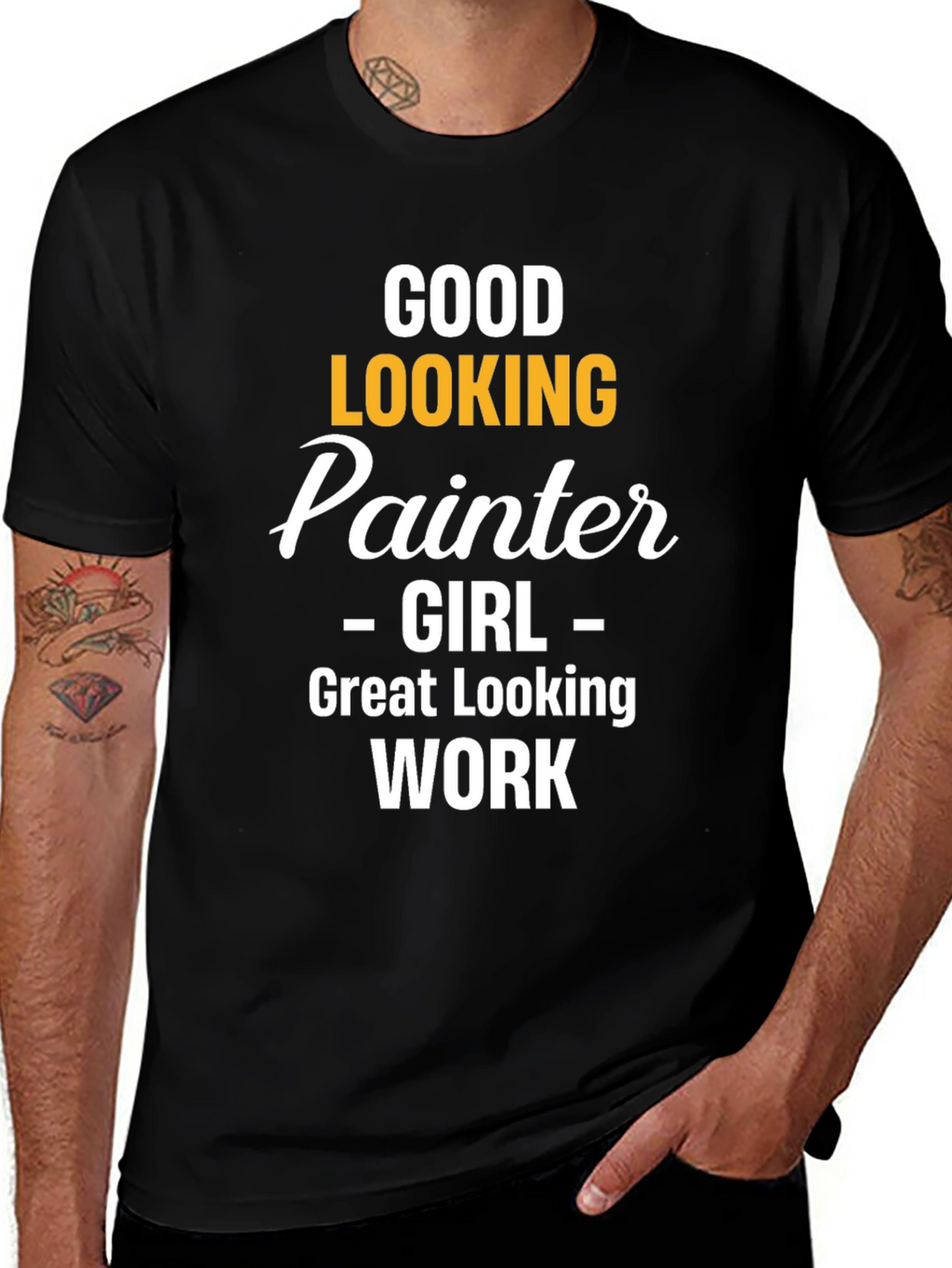 Good Looking Painter Girl Work T-Shirt
