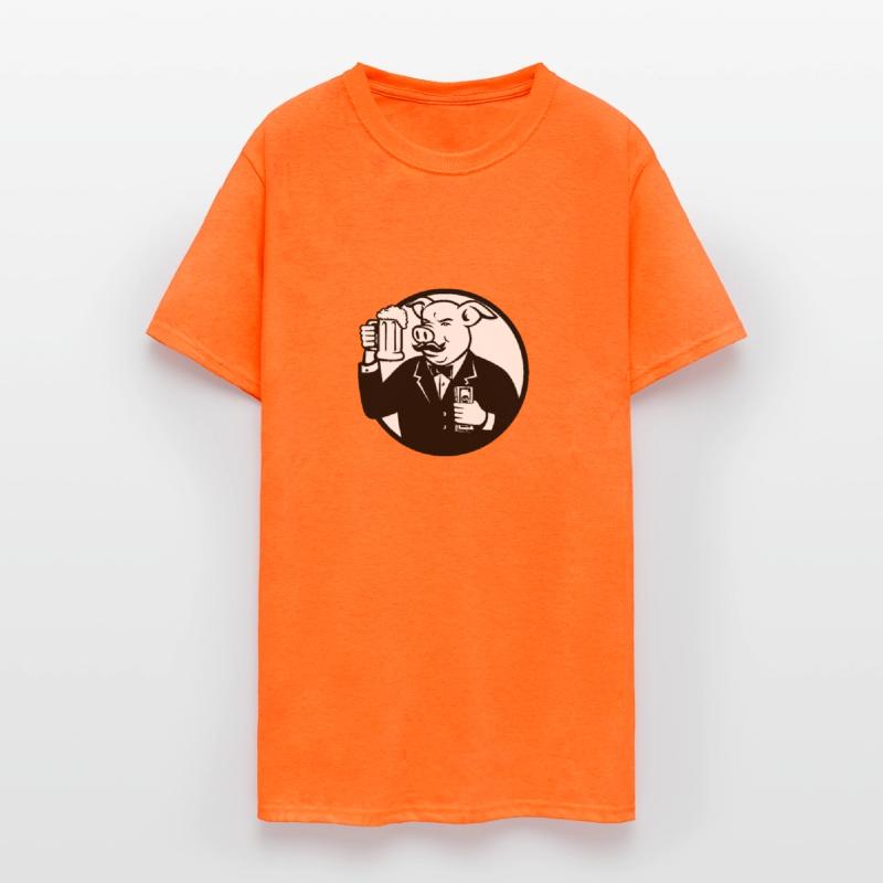 Mr Pig With Beer Mug and Cash Retro