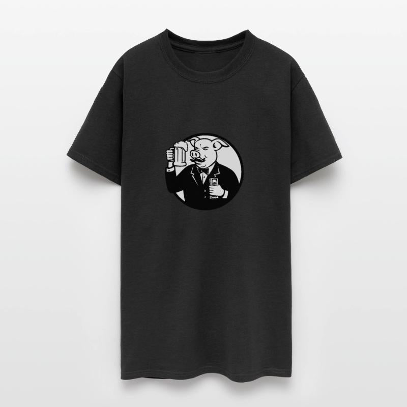 Mr Pig With Beer Mug and Cash Retro