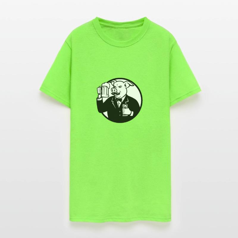 Mr Pig With Beer Mug and Cash Retro