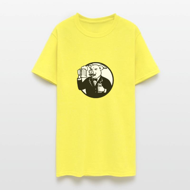 Mr Pig With Beer Mug and Cash Retro