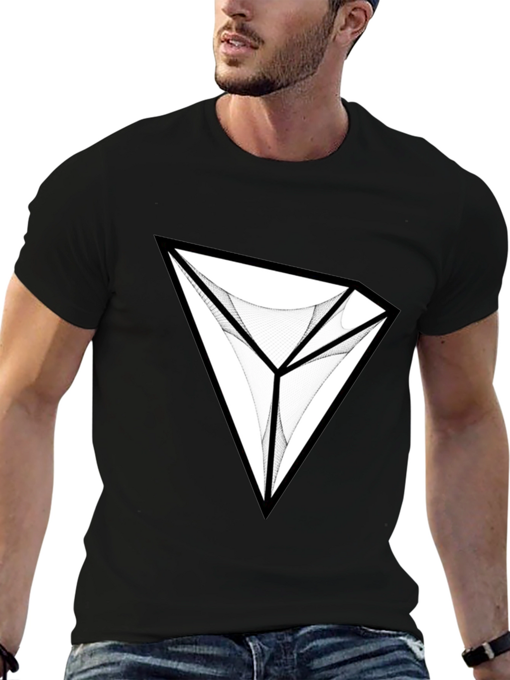 Abstract Diamond Graphic Black T-Shirt