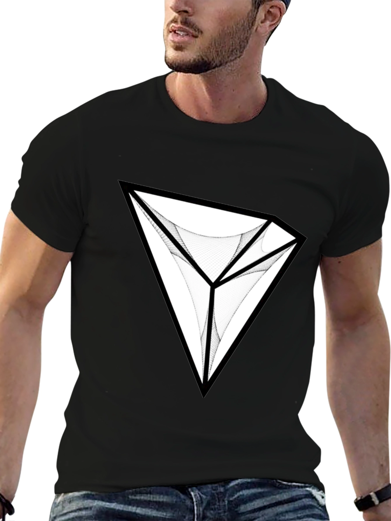 Abstract Diamond Graphic Black T-Shirt