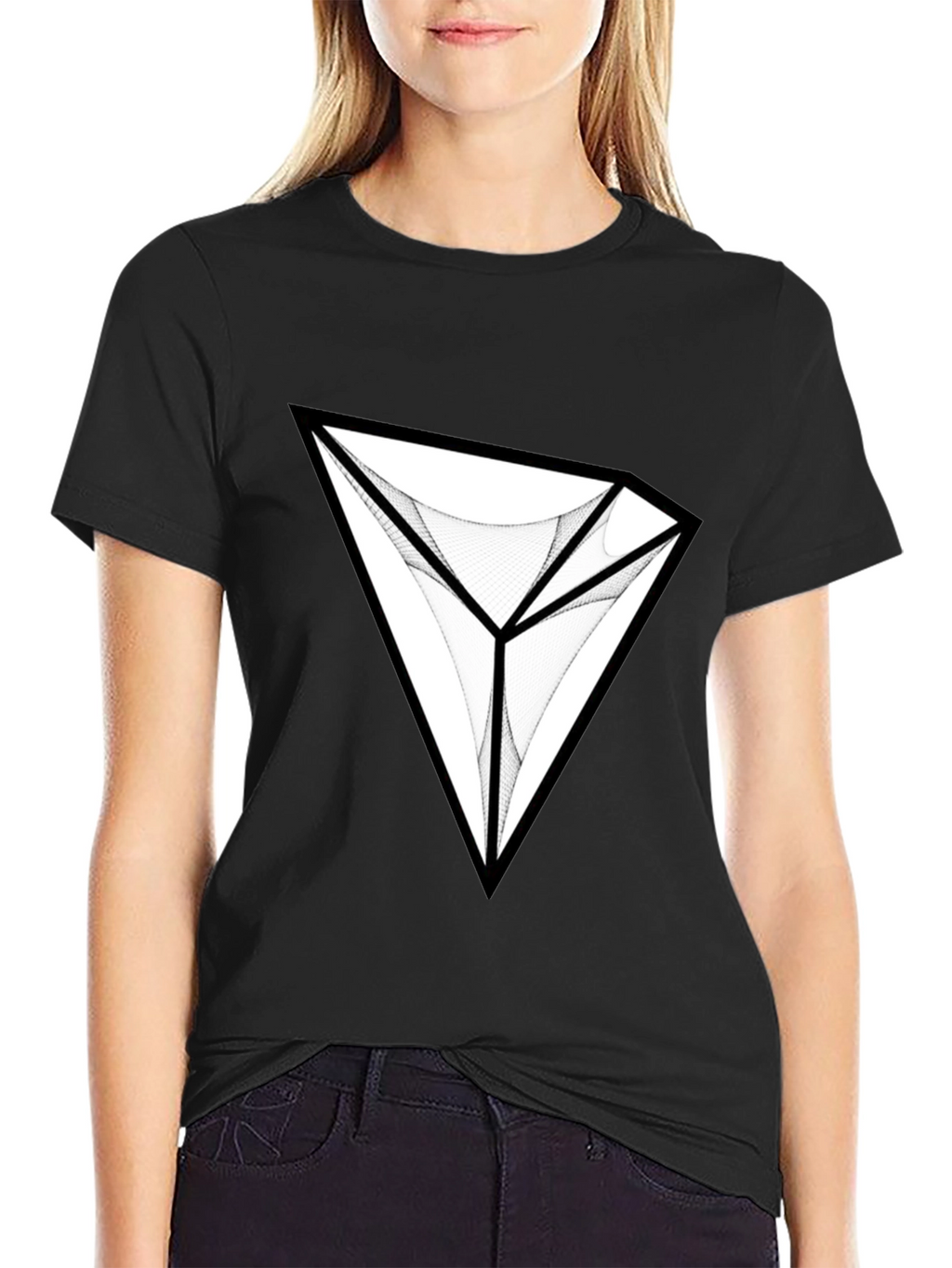 Abstract Diamond Graphic Black T-Shirt