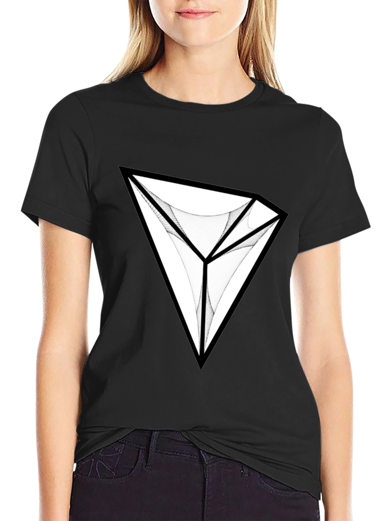 Abstract Diamond Graphic Black T-Shirt