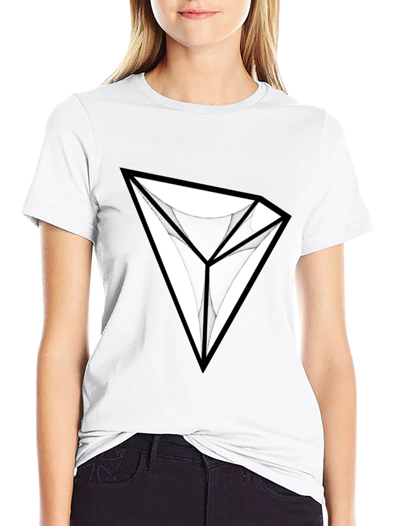 Abstract Diamond Graphic Black T-Shirt
