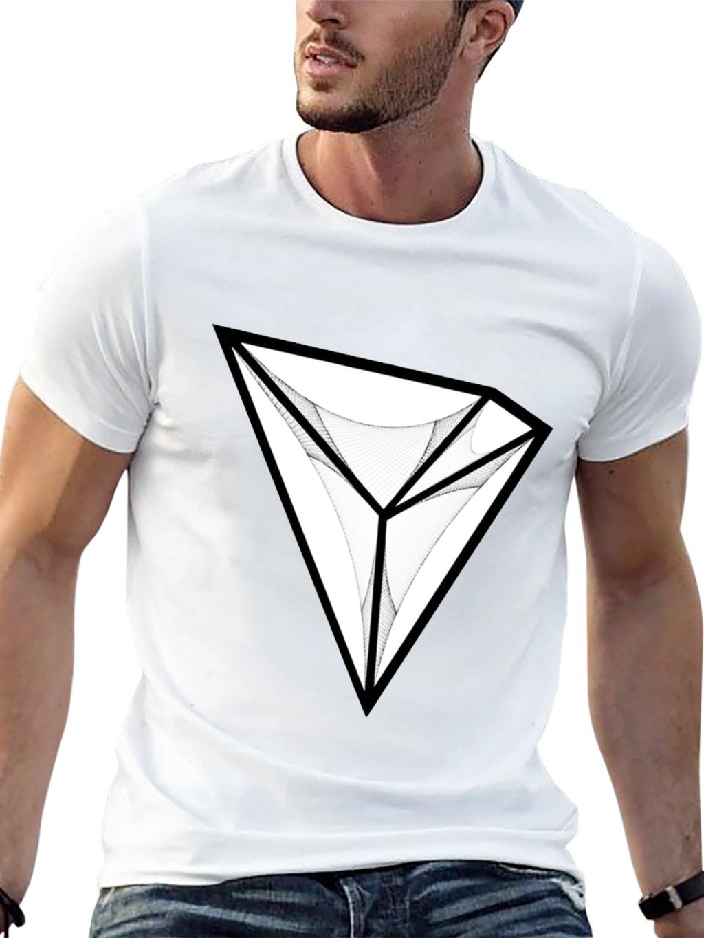 Abstract Diamond Graphic Black T-Shirt