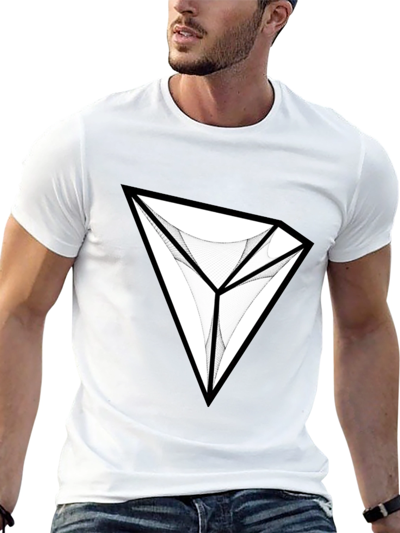 Abstract Diamond Graphic Black T-Shirt