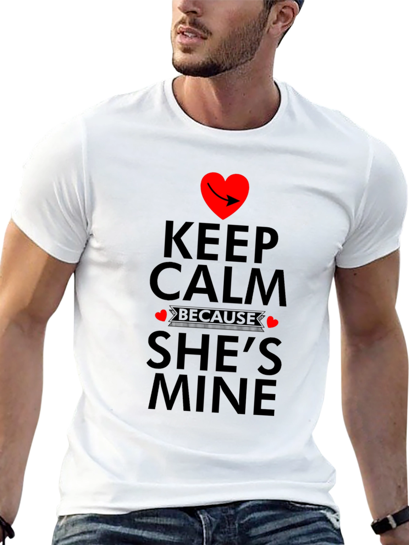 Keep Calm Shes Mine Graphic Tee - Black