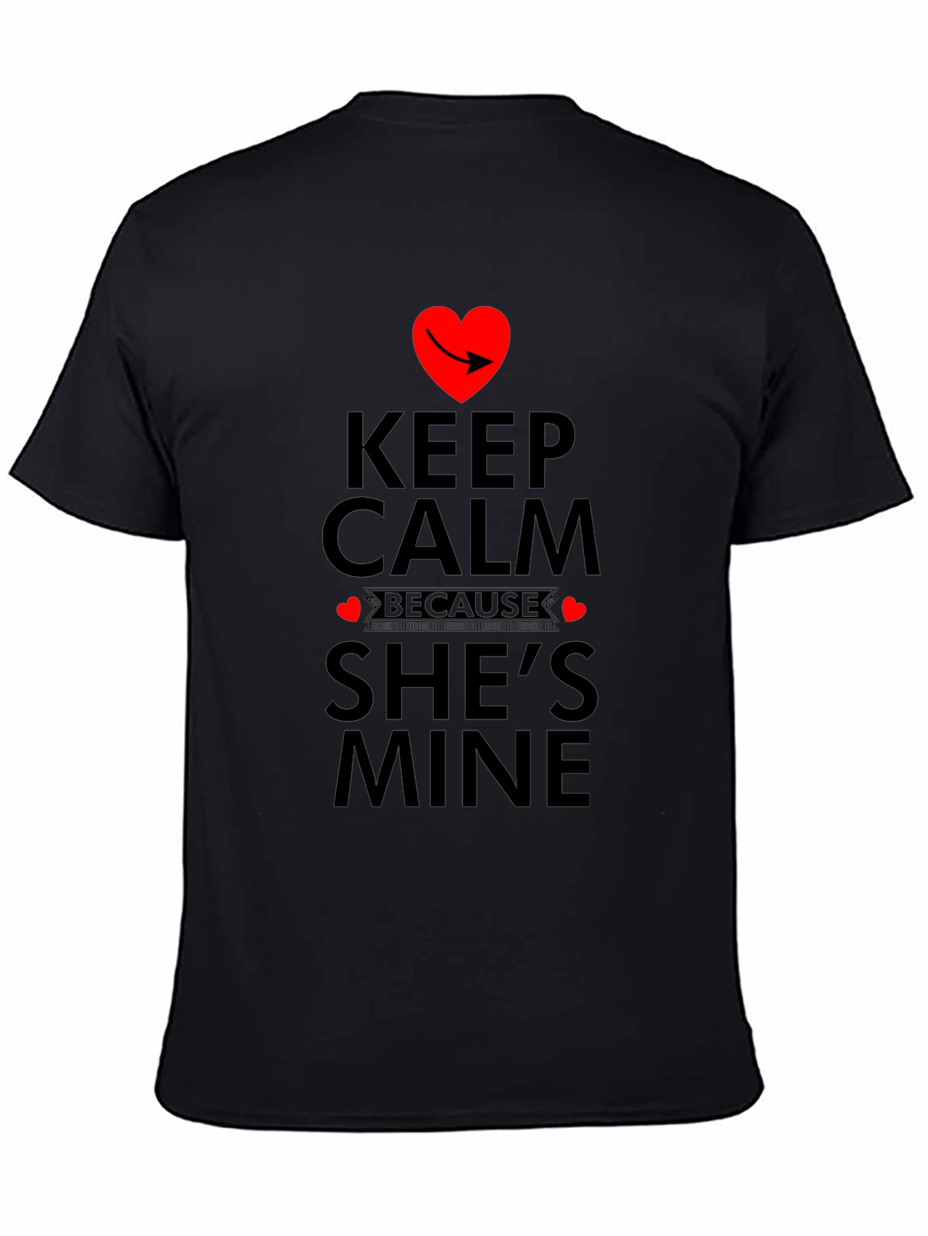 Keep Calm Shes Mine Graphic Tee - Black