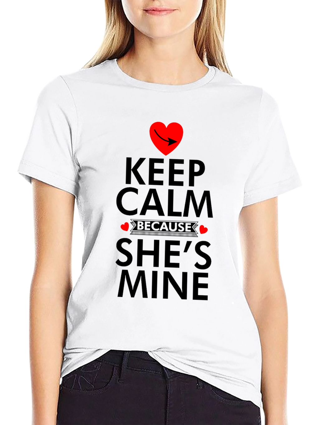 Keep Calm Shes Mine Graphic Tee - Black