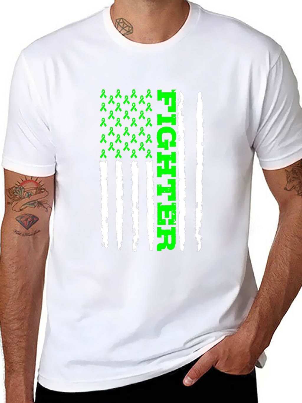 Fighter Awareness Ribbon Graphic T-Shirt
