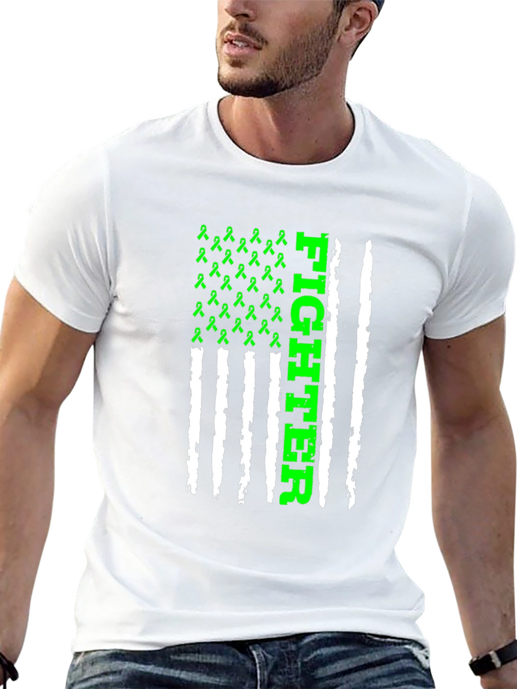 Fighter Awareness Ribbon Graphic T-Shirt