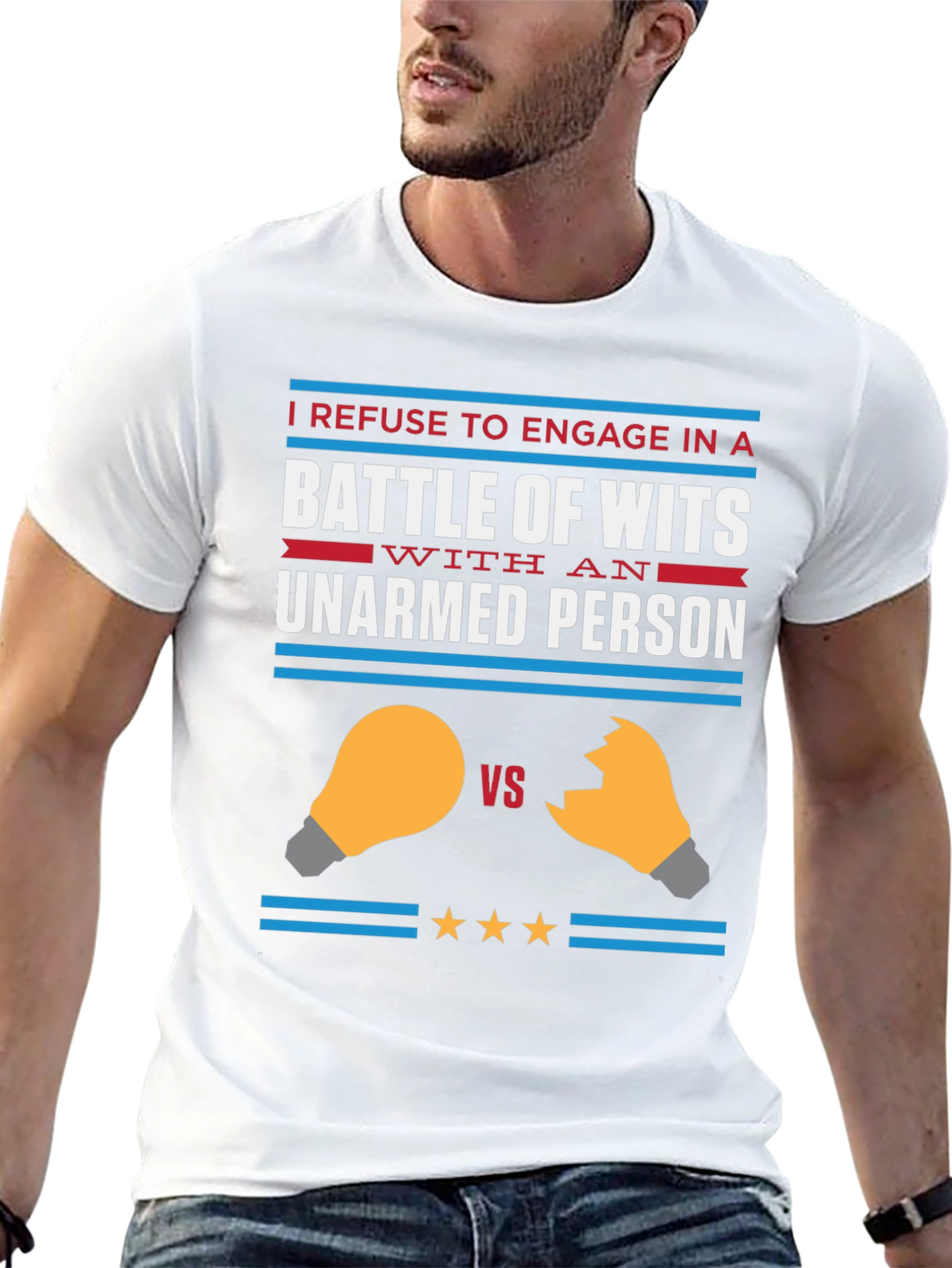 Humorous Battle of Wits Graphic Tee