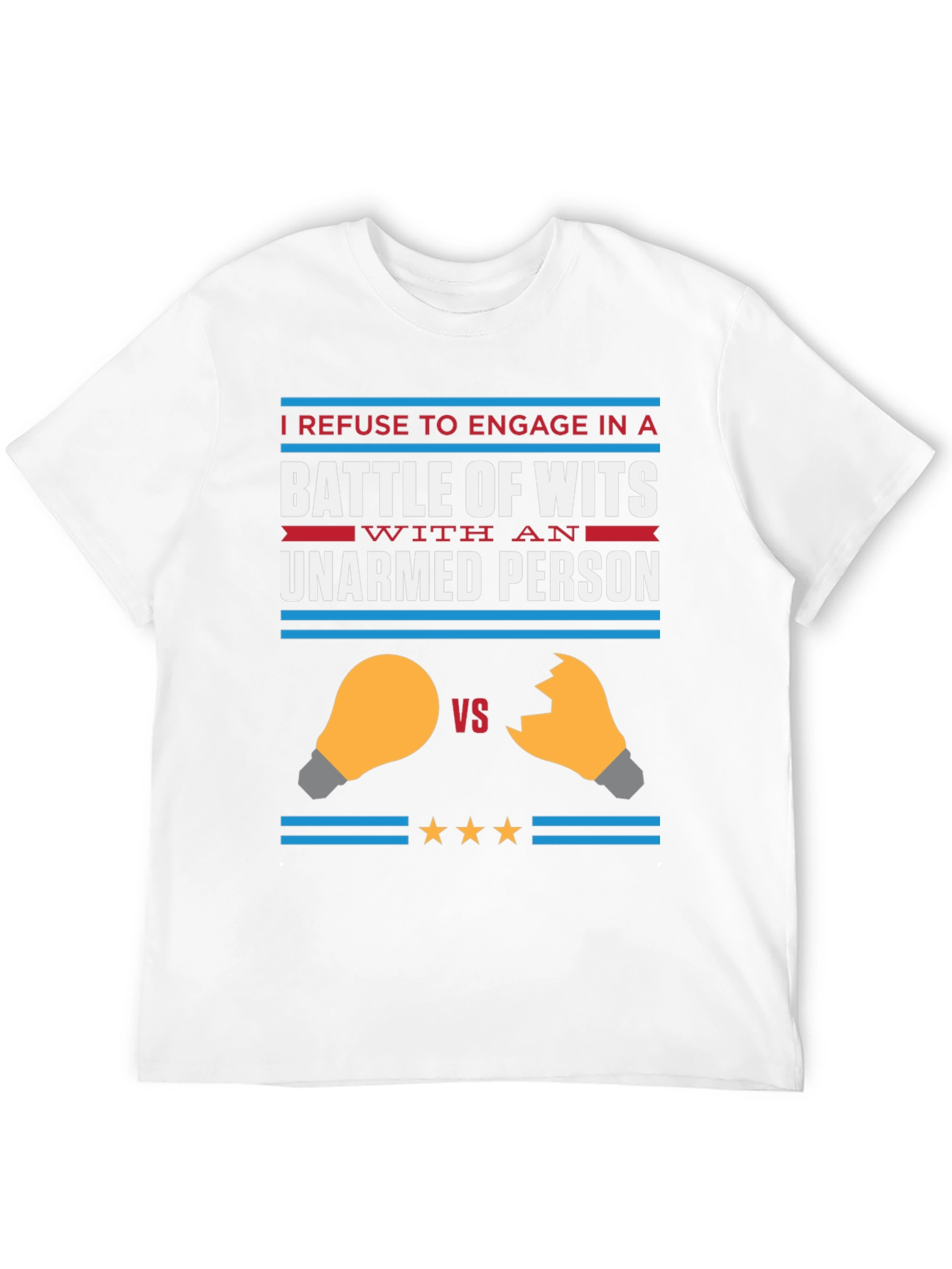 Humorous Battle of Wits Graphic Tee