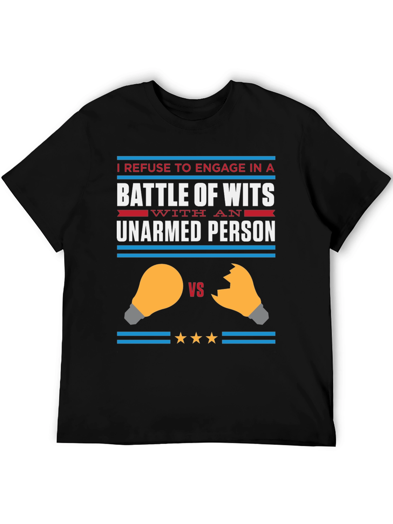 Humorous Battle of Wits Graphic Tee