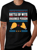 Humorous Battle of Wits Graphic Tee