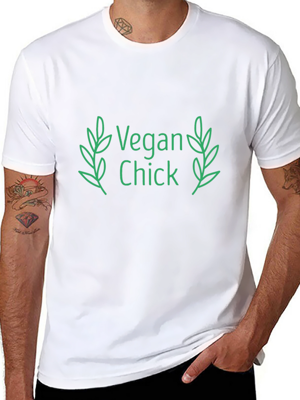 Vegan Chick Tee - Black Cotton T-Shirt